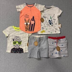 Egg by Susan Lazar Toddler Boy's 5 Piece Shirts & Shorts Summer Lot 2T NWT